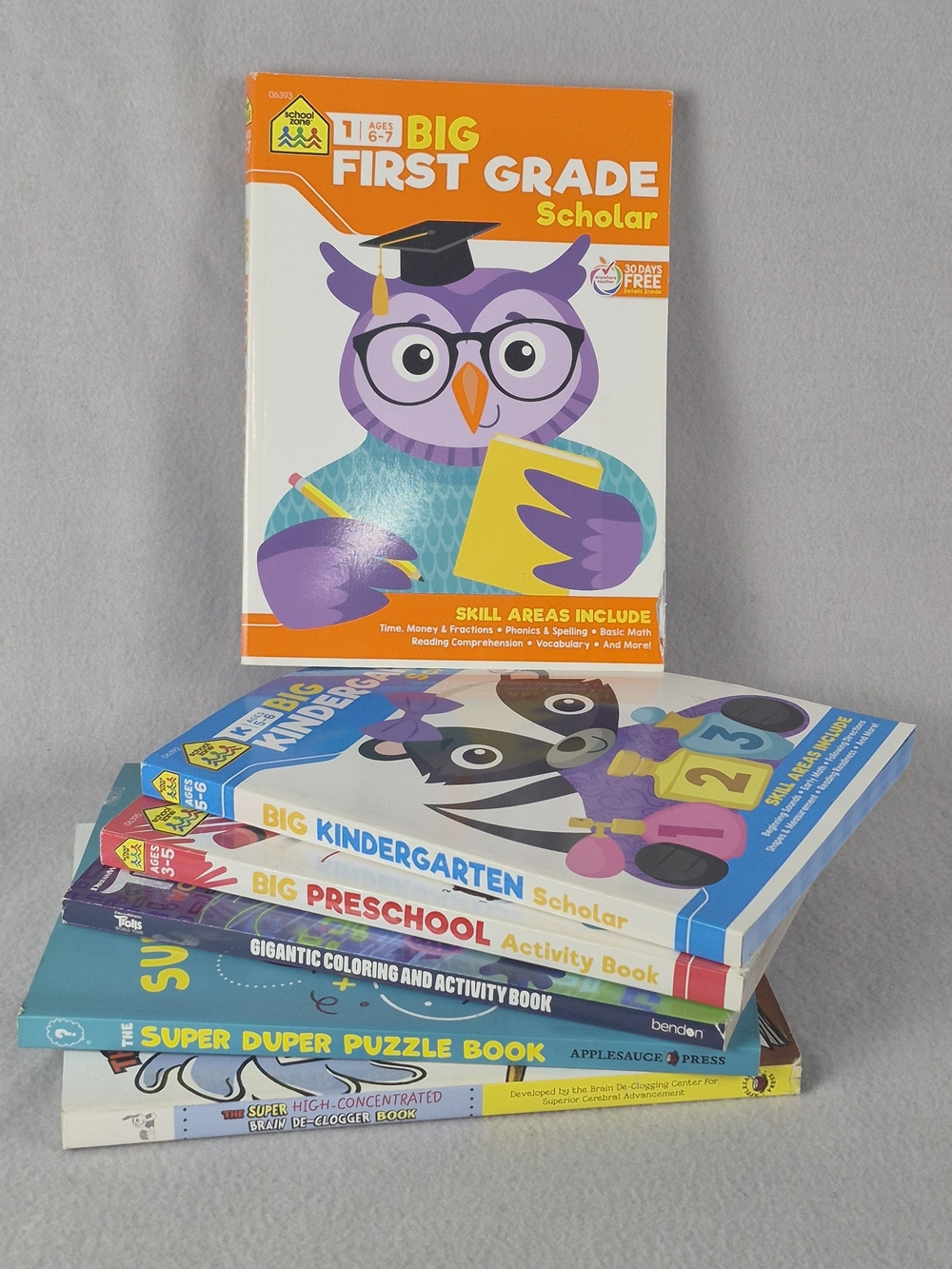 Activity Books for Ages 3–9 | Spelling, Math, Puzzles & More - Bundle of 6